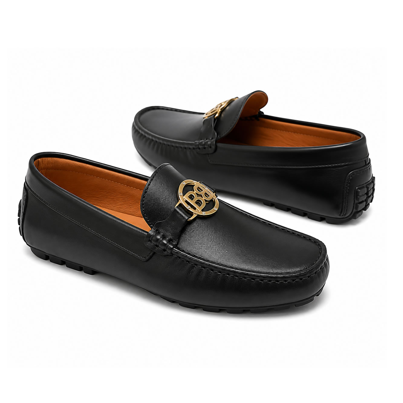 BALDININI MEN'S LOGO PLAQUE LEATHER LOAFER image 2