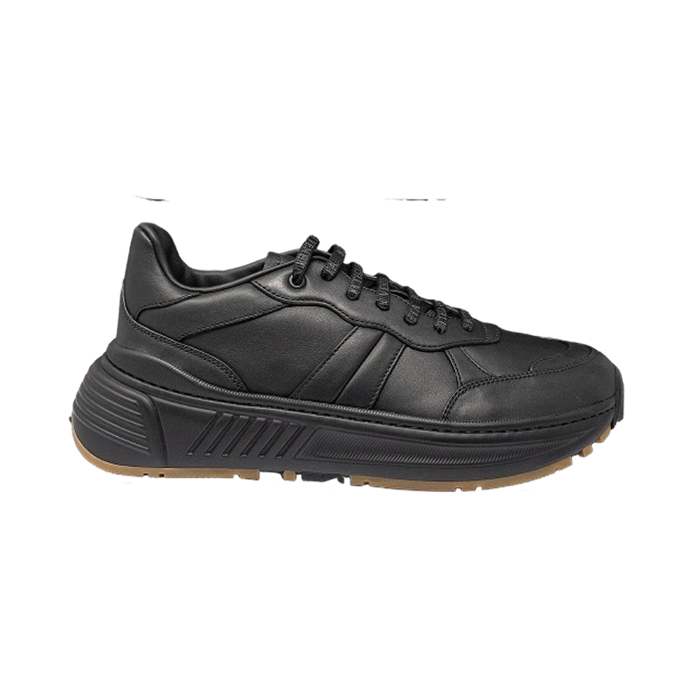 Bottega Veneta Black Calf Leather Speedster Sneakers