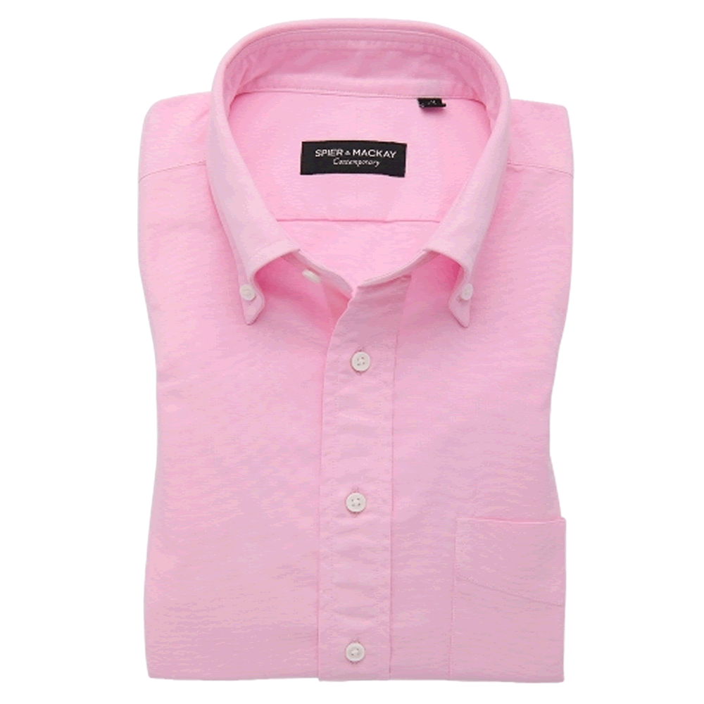 Spier & Mackay Light Pink Short Sleeve Oxford Sportshirt