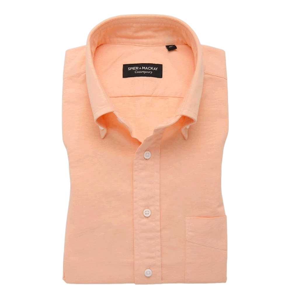 Spier & Mackay Light Orange Short Sleeve Oxford Sportshirt