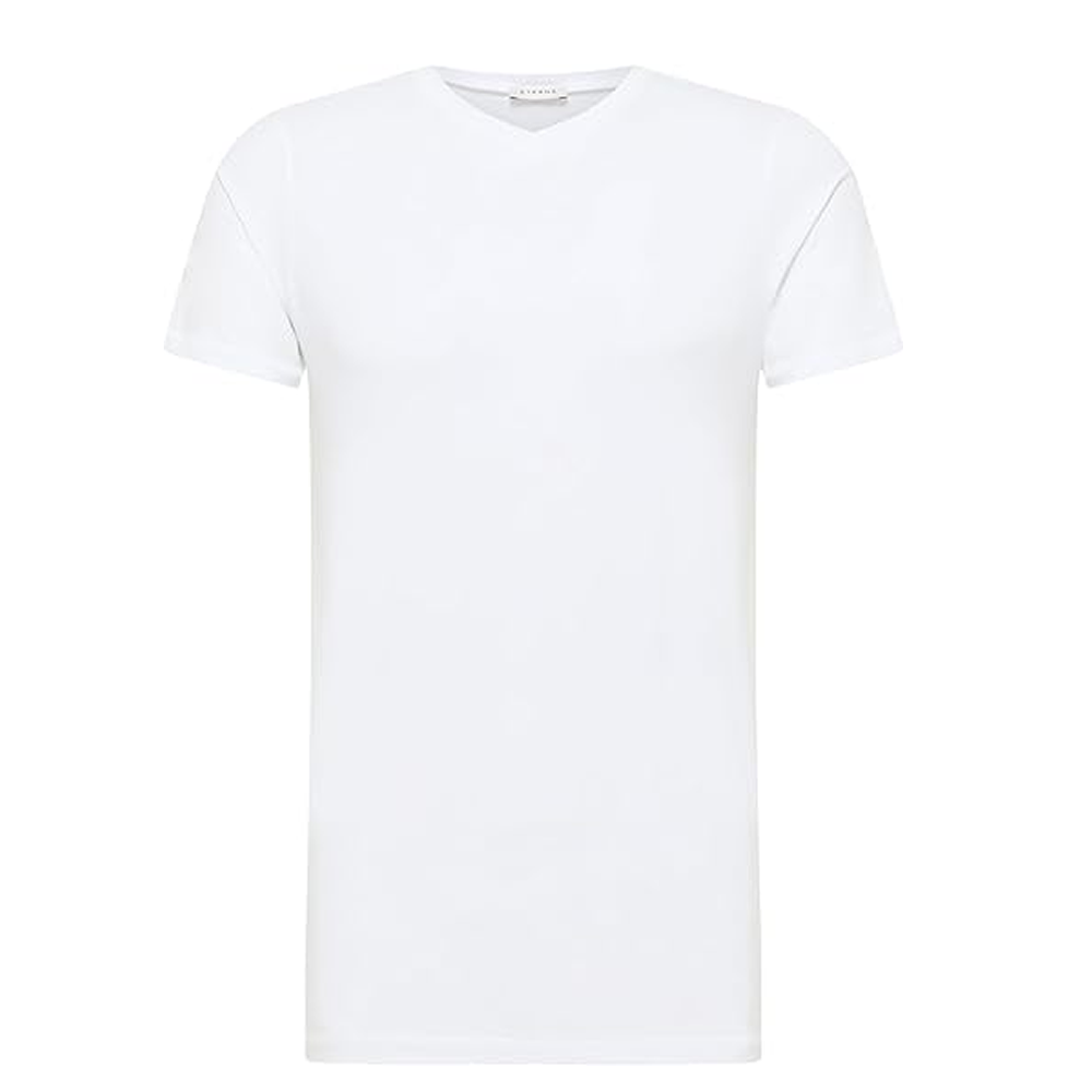 ETERNA Men's White T-shirt with V-neck