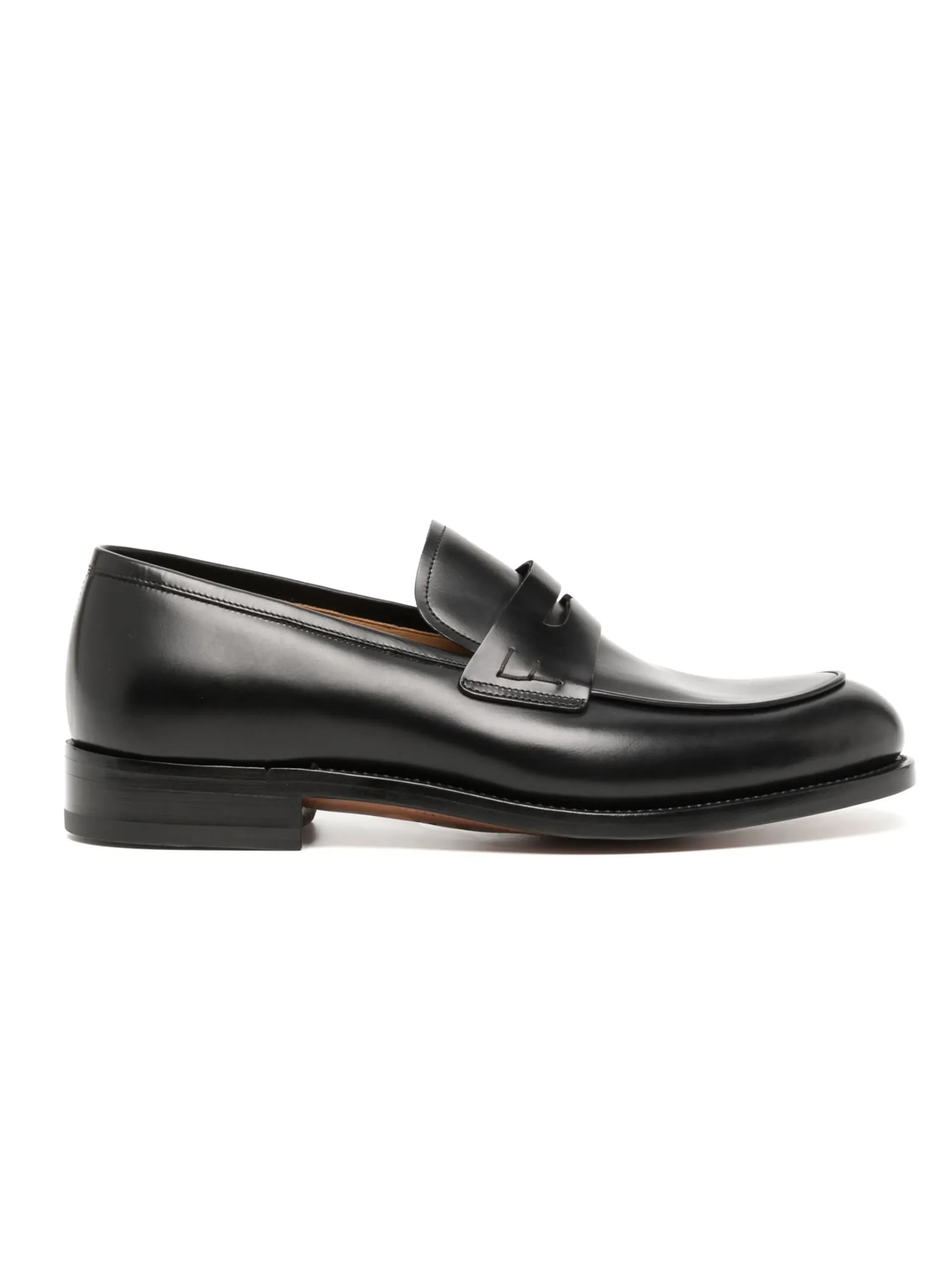 SALVATORE FERRAGAMO HERREN BLACK LEATHER PENNY LOAFERS image 2