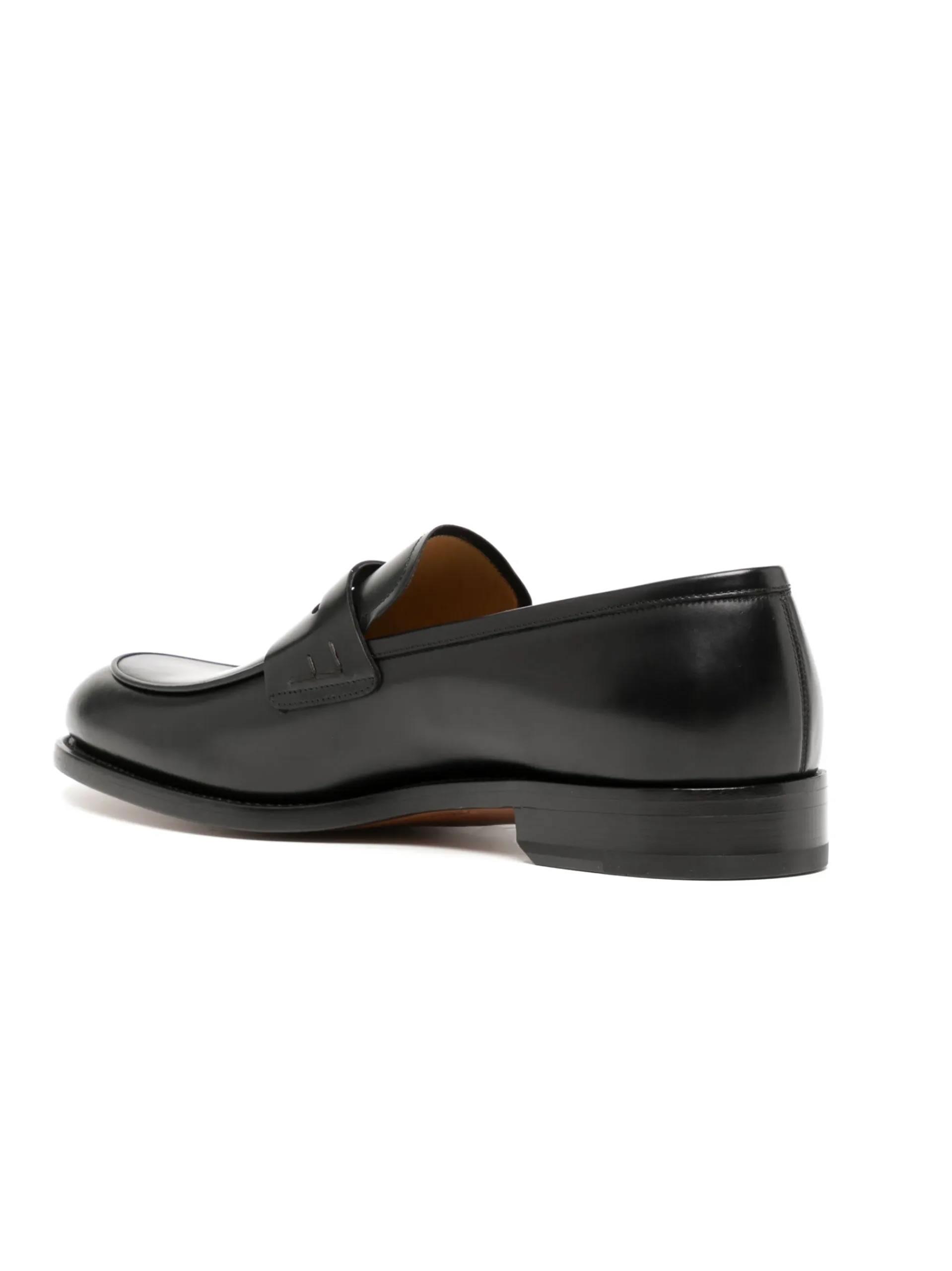 SALVATORE FERRAGAMO HERREN BLACK LEATHER PENNY LOAFERS image 3