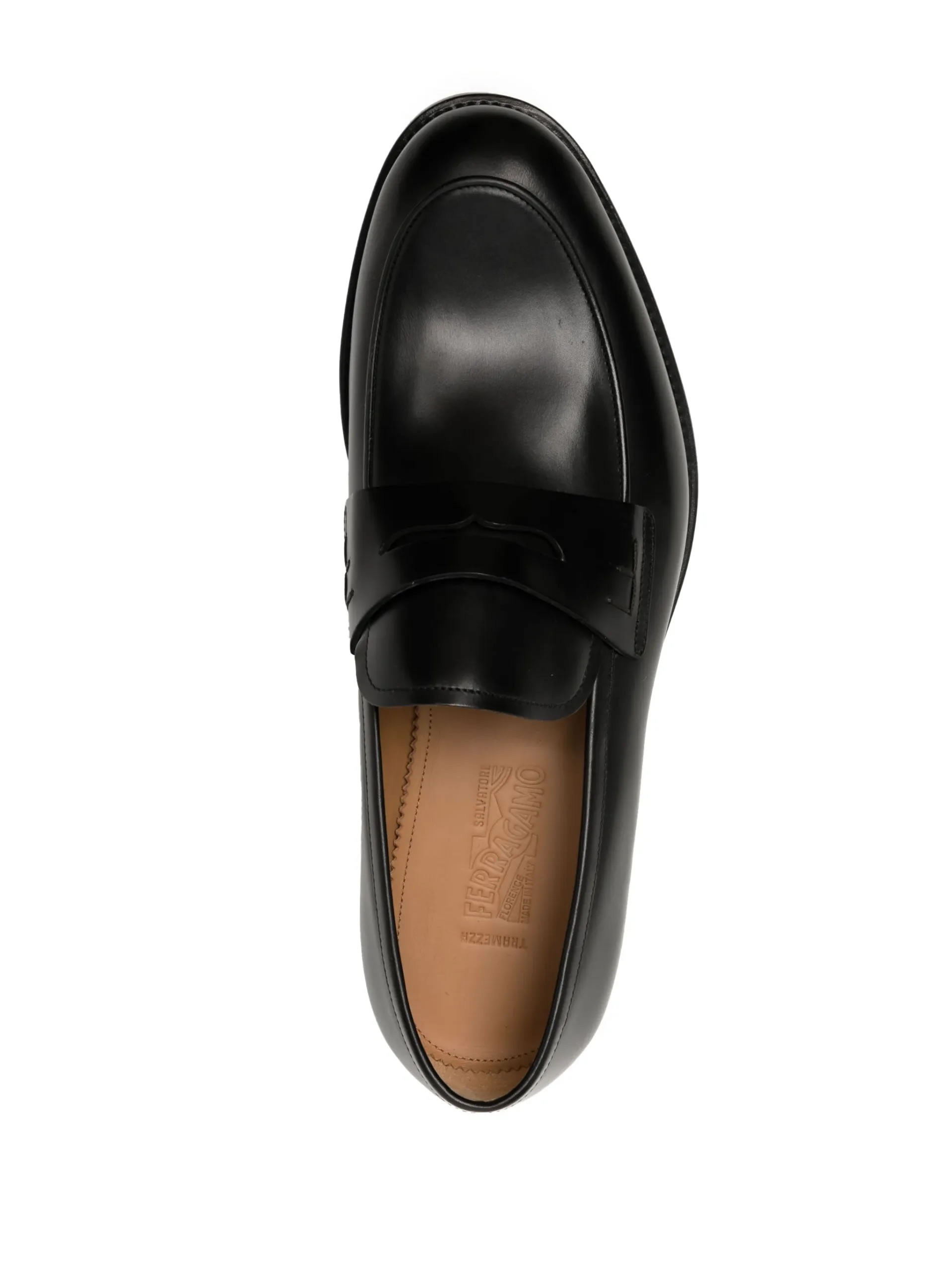 SALVATORE FERRAGAMO HERREN BLACK LEATHER PENNY LOAFERS image 4