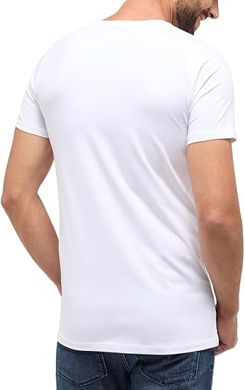 ETERNA Men's White T-shirt with V-neck image 2