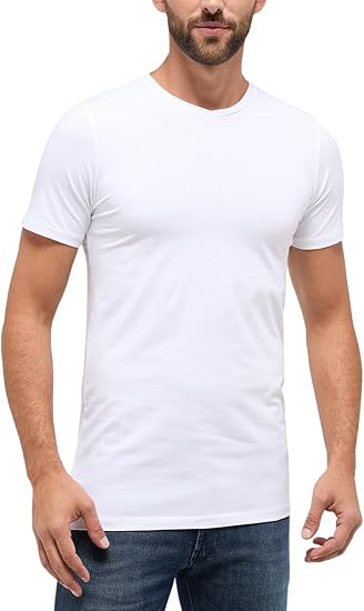 ETERNA Men's White T-shirt with V-neck image 3
